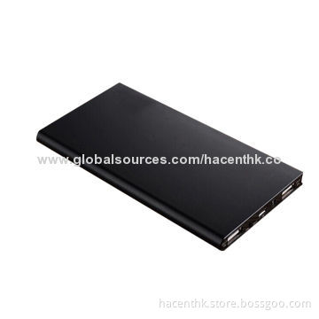 10,000mAh Super Slim Power Bank with 5V/1A Input, CE, FCC, RoHS Marks